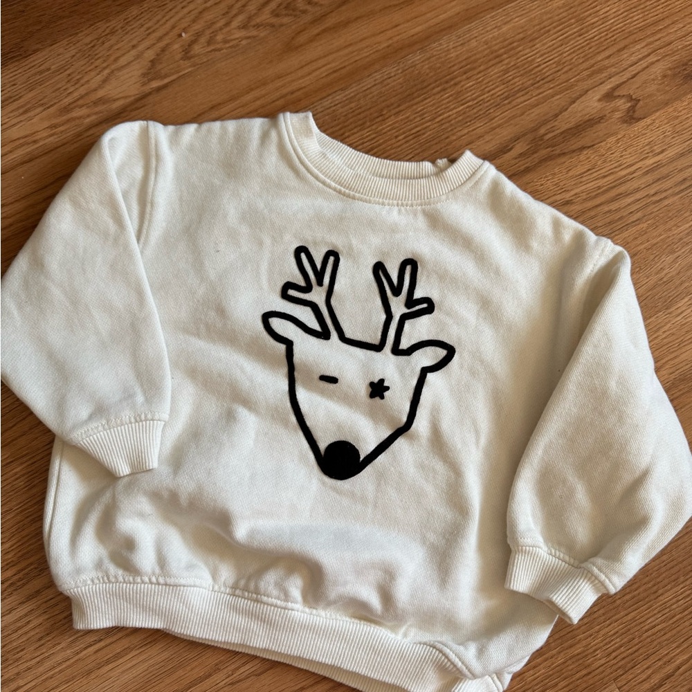 New Kids White Reindeer Sweatshirt